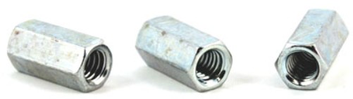 100) 10-32 X 3/4 (5/16 AF) Hex Coupling Nuts / Steel / Zinc